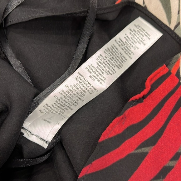 White House Black Market | A-Line Halter Palm Frond Dress | Red Multi | 4 - Picture 5 of 11